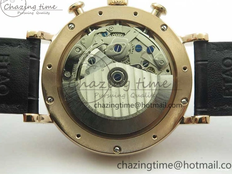 MIROTIME 0106 Portofino Chrono RG ZF 1:1 Best Edition Blue Dial Gold Markers on Black Leather Strap A FlexibleFit 7112